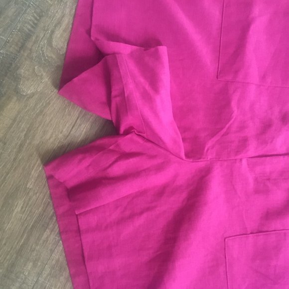 High-Rise 5" Linen-Blend Shorts pink, NWT - Picture 3 of 7